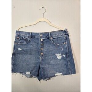 Gap Denim Cut Off Women's Blue Distressed Button Fly Shorts Size 12/31 Stretch